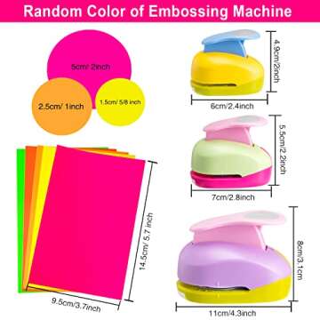 Chengu 3 Pack Craft Hole Punch 2,1 and 5/8 Inch Circle Punch Set Paper Punchers with Sticker Paper, ...