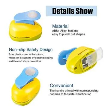 Chengu 3 Pack Craft Hole Punch 2,1 and 5/8 Inch Circle Punch Set Paper Punchers with Sticker Paper, Circle Cutter for Card Making Scrapbook DIY Crafts Albums Photos Office Supplies(10 Pcs Paper)