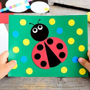 Chengu 3 Pack Craft Hole Punch 2,1 and 5/8 Inch Circle Punch Set Paper Punchers with Sticker Paper, Circle Cutter for Card Making Scrapbook DIY Crafts Albums Photos Office Supplies(10 Pcs Paper)