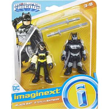 DC SUPER FRIENDS Imaginext Black Bat & Ninja Batman Figures