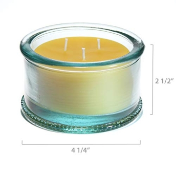 Elegant 3-Wick Unscented Beeswax Candle in Glass