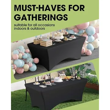 Pureegg Spandex Tablecloth 6ft - 2 Pack, Fitted Design