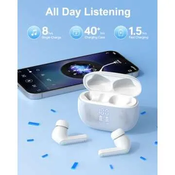 HUIFU Wireless Earbuds: 40H Playtime and Deep Bass