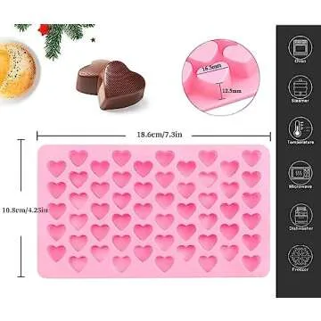 2 Pack Heart Silicone Molds Non-Stick Food Grade Silicone Molds Baking Mold Reusable Candy Mold,Used...