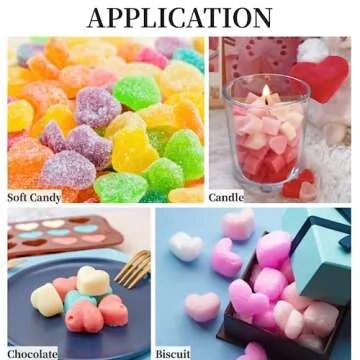 2 Pack Heart Silicone Molds Non-Stick Food Grade Silicone Molds Baking Mold Reusable Candy Mold,Used for Jelly, Homemade Treats, Candy, Chocolate,candle,lacquer seal Making Supplies