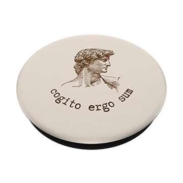 Light Academia Dark Academia Cogito Ergo Sum PopSockets PopGrip: Swappable Grip for Phones & Tablets