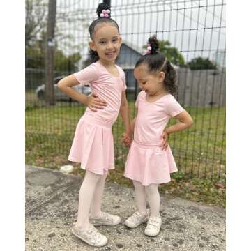 Stelle Girls Ballet Dance Chiffon Wrap Skirt (7-9 Years, Pink (Pull On))