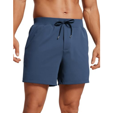 CRZ YOGA Men's Four-Way Stretch Workout Shorts - 5'' Soft Durable Casual Athletic Shorts with Pocket...