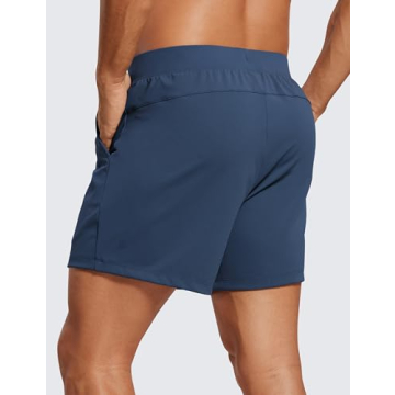 CRZ YOGA Men's Four-Way Stretch Workout Shorts for Comfort
