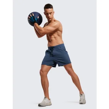 CRZ YOGA Men's Four-Way Stretch Workout Shorts for Comfort