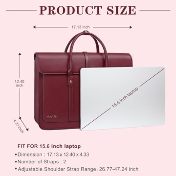 Trendy MOSISO Laptop Bag for Women, Elegant PU Leather Backpack