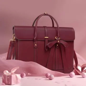 Trendy MOSISO Laptop Bag for Women, Elegant PU Leather Backpack