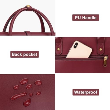 Trendy MOSISO Laptop Bag for Women, Elegant PU Leather Backpack