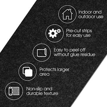 Delxo Non Slip Carpet Stair Treads, Set of 14,Rug Non Skid Runner for Grip and Beauty. Safety Slip Resistant for Kids, Elders, and Dogs,Pre Applied Adhesive .6''x30'' (Black)