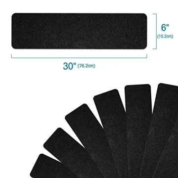 Delxo Non Slip Carpet Stair Treads, Set of 14,Rug Non Skid Runner for Grip and Beauty. Safety Slip Resistant for Kids, Elders, and Dogs,Pre Applied Adhesive .6''x30'' (Black)