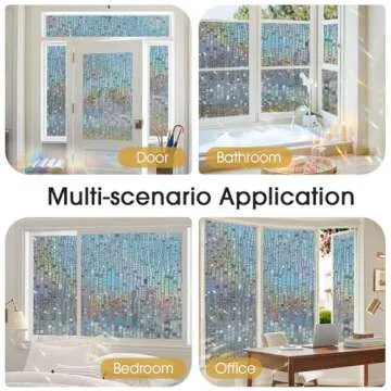 Vibrant 3D Rainbow Window Privacy Film - Easy Application