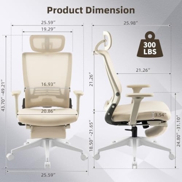 Comfortable Foldable Office Chair with Foot Rest