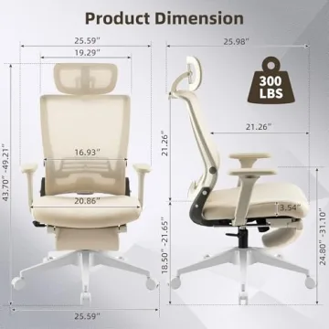 Comfortable Foldable Office Chair with Foot Rest