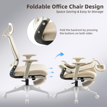 Comfortable Foldable Office Chair with Foot Rest