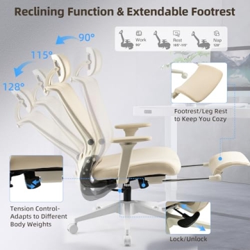 Comfortable Foldable Office Chair with Foot Rest