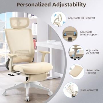 Comfortable Foldable Office Chair with Foot Rest