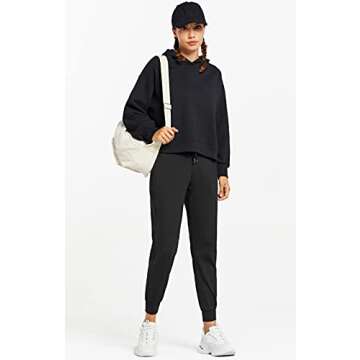 Libin Women's Joggers Pants Athletic Sweatpants with Pockets Running Tapered Casual Pants for Workout,Dance, Black M