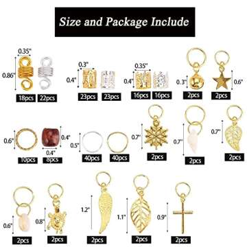 Tecbeauty 236 Pieces Hair Jewelry for Women Braids Rings Cuffs Clips Aluminum Beads Dreadlock Access...