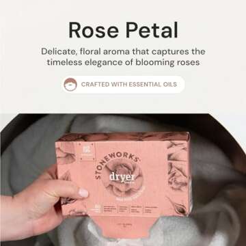 Grab Green Stoneworks Cruelty-Free Dryer Sheets | Softens Fabrics, Freshens Clothing & Reduces Static-Cling and Wrinkles | Plant Based | Rose Petal Scent (160 Sheets)