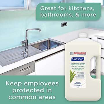 Softsoap Liquid Hand Soap Refill, Soothing Clean, Aloe Vera Fresh Scent - 1 gallon, Pack of 4