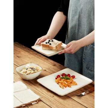 Famiware 12-Piece Dinnerware Set for 4, Elegant Designs