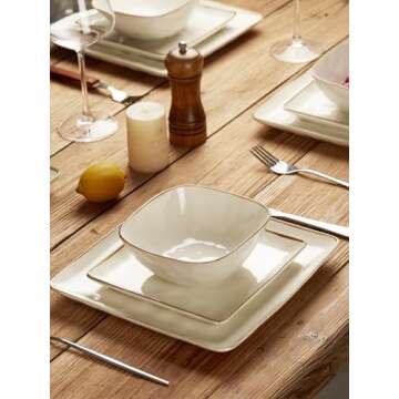Famiware 12-Piece Dinnerware Set for 4, Elegant Designs