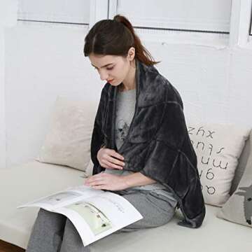 MAXTID Weighted Lap Blanket for Adults 8 Pounds Small Weighted Throw Blanket Travel Heavy Lap Pad So...