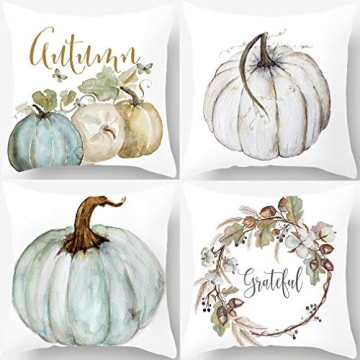 PSDWETS Autumn Pumpkin Pillow Covers Set of 4 for Fall Thanksgiving Decor 18 x 18