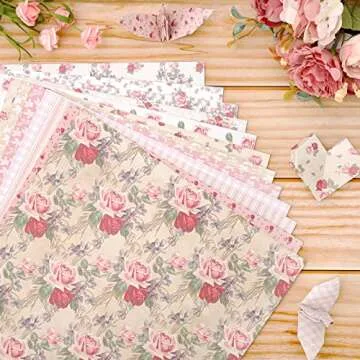 Whaline Spring Floral Pattern Paper - Vibrant Dual-Sided Sheets