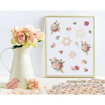 Whaline Spring Floral Pattern Paper - Vibrant Dual-Sided Sheets