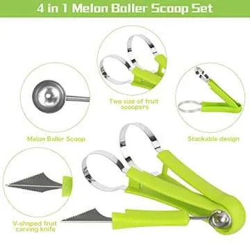 14 Pack Melon Baller Scoop Set - Perfect for Fun Meal Prep