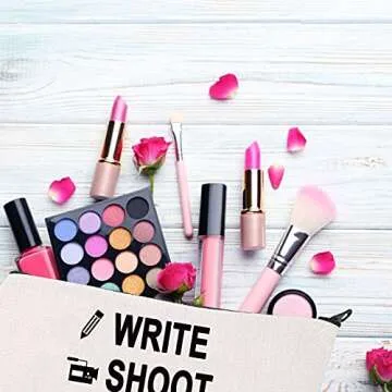 BDPWSS Write Shoot Edit Repeat Filmmaker Film Director Gift Funny Filmmaking Gift For Movie Buff Script Writer Makeup Bag For Women (Write shoot edit)