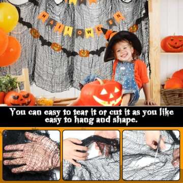 TYKURLA Creepy Cloth Halloween Decorations - 4 PCS 72" x 30"