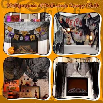 TYKURLA Creepy Cloth Halloween Decorations - 4 PCS 72" x 30"