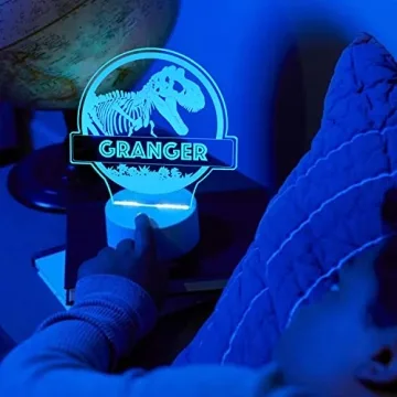 JugJug Personalized Cute Dinosaur Gifts for Little Boys with Name Customized Night Light Lamp for Ki...