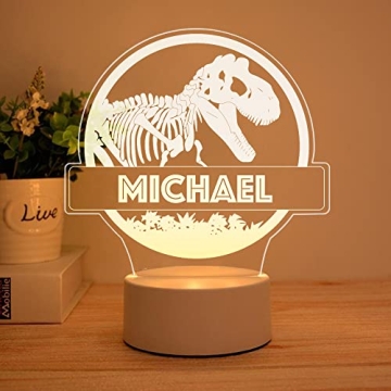 JugJug Personalized Dinosaur Night Light for Kids