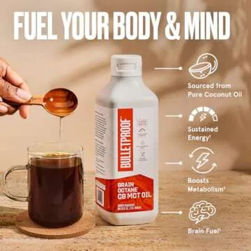 Bulletproof Brain Octane C8 MCT Oil - 32 Ounces of Pure Energy