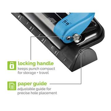 Bostitch Office EZ Squeeze™ Reduced Effort 3-Hole Punch, 12 Sheets, Blue (2103), 12 Sheet Blue