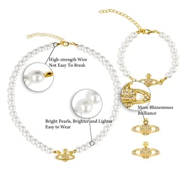 Explore HEIMAXING Saturn Pearl Necklace Jewelry Set for Women