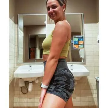 Sogetdo Camo Seamless Workout Shorts for Women