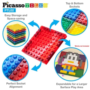 PicassoTiles Magnetic Brick Tiles - A Creative STEM Building Set