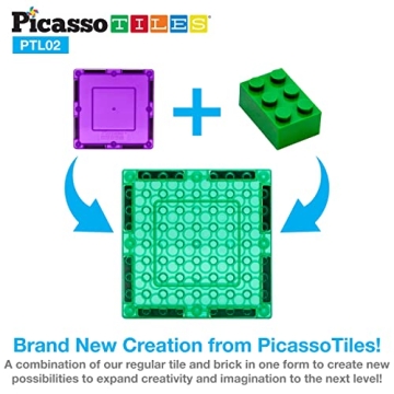 PicassoTiles Magnetic Brick Tiles - A Creative STEM Building Set
