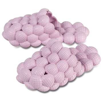 Jaeynow Massage Bubble Slippers Slides Women,Pillow Slides Funny Lychee Spa Slippers for Men Indoor ...
