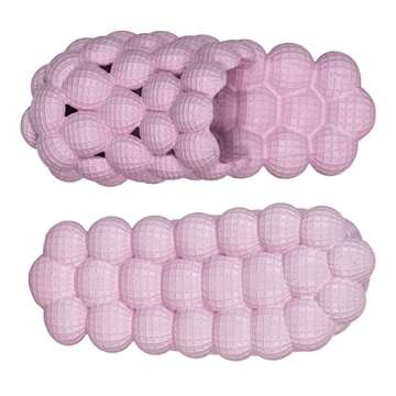 Jaeynow Massage Bubble Slippers Slides Women,Pillow Slides Funny Lychee Spa Slippers for Men Indoor and Outdoor Non-Slip Bath Shower Shoes Bedroom House Gym Basketball Slides Sandals（Pink 39/40）