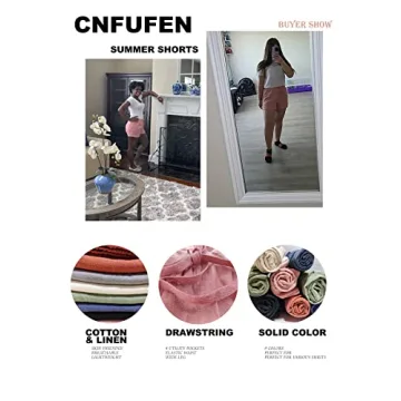 CNFUFEN Women's Soft High Waist Shorts with Pockets